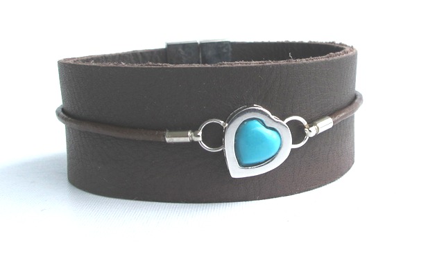 AB10RS/01 S TURQUOISE HEART BROWN
